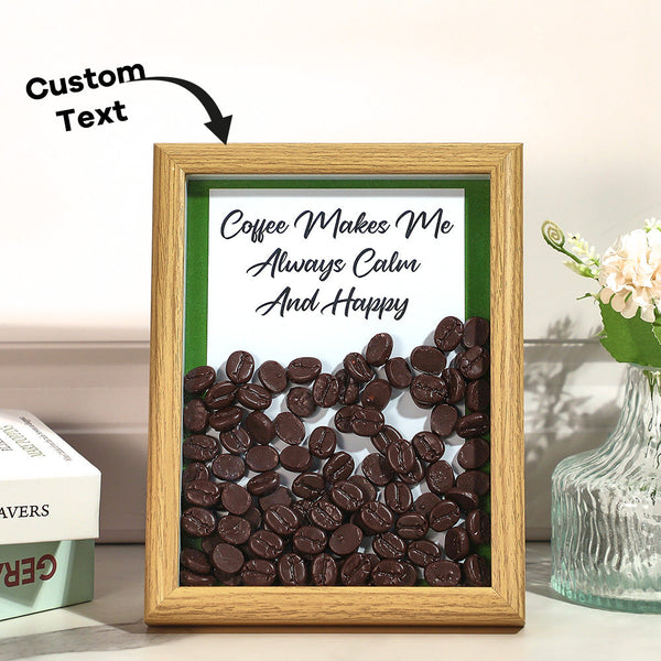 Custom Text Hollow Frame With Coffee Beans Inside Unique Gifts For Men - photomoonlampau