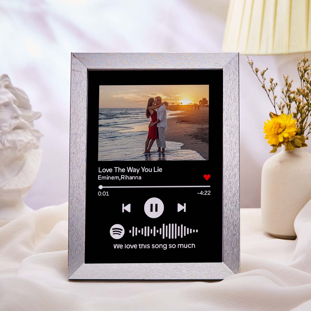 Gift for Mom Gold Spotify Frame Custom Photo and Music Code Mother’s Day Idea