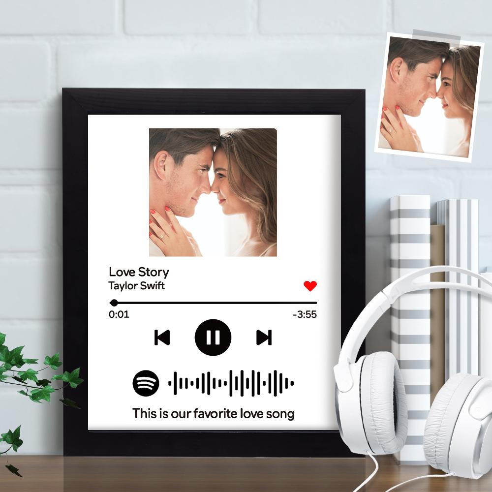 Custom Gift for Besties Spotify Frame - Personalised Spotify Code Music Frame (7