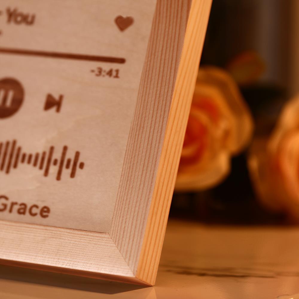 Spotify Frame 7“ - Custom Spotify Code Music Frame Engraved Wooden Frame Gift for lovers