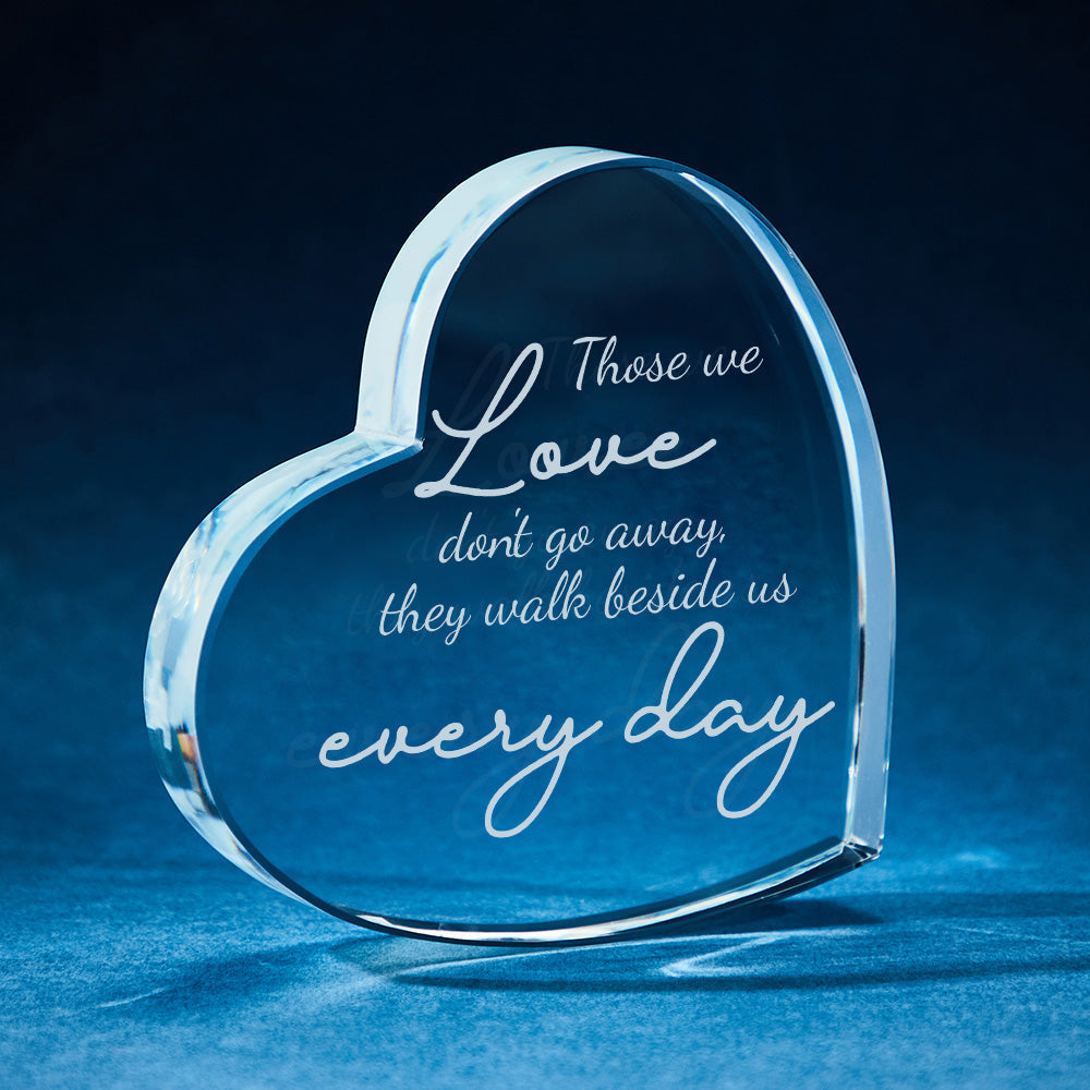 Custom Heart 3D Crystal Photo Frame Sympathy Gift Memorial Gifts for Loss of Mother Glass Crystal Heart Bereavement Gifts