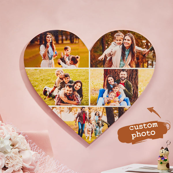 Custom Heart Shaped Photo Collage Personalised Wall Decoration Valentines Day Gifts