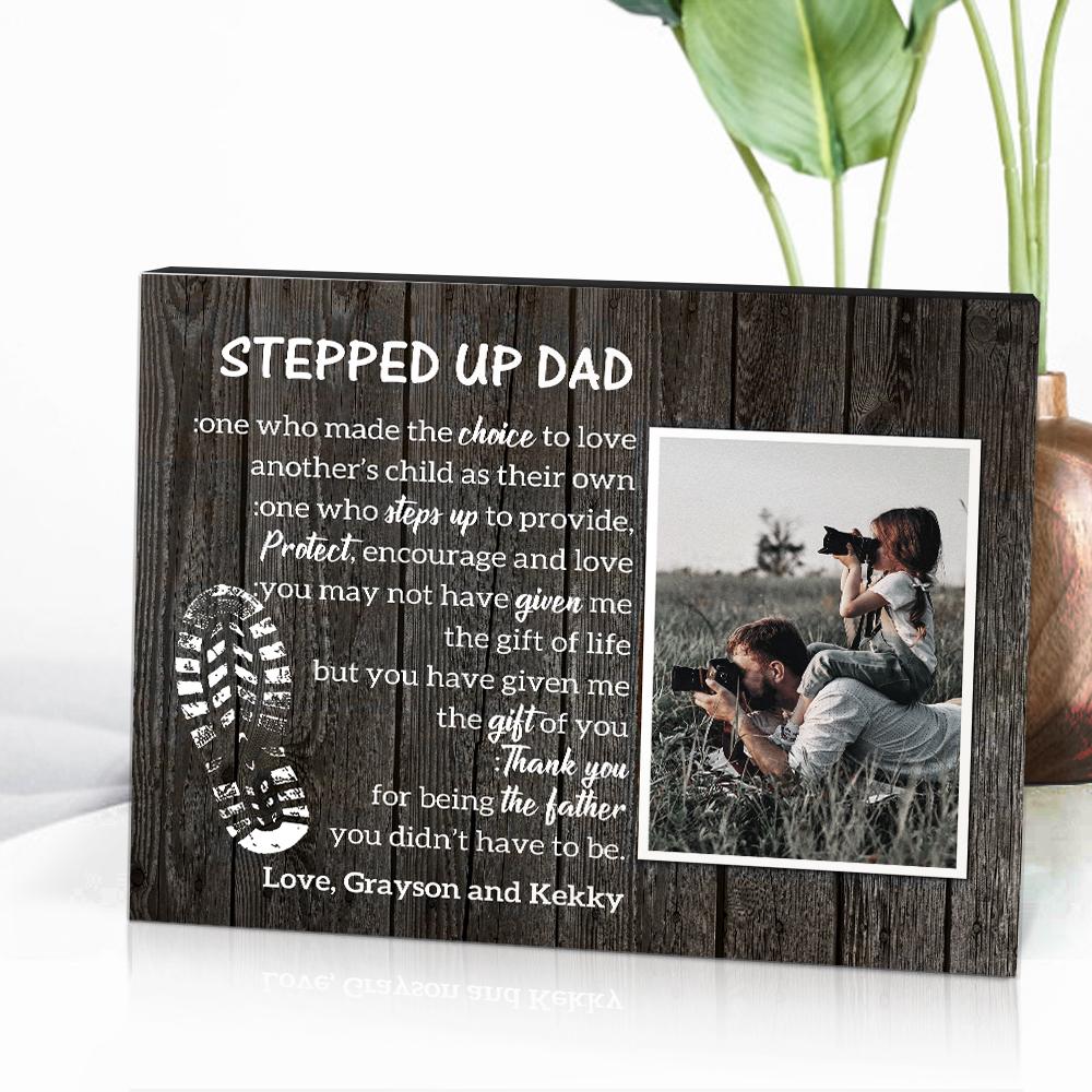Father's Day Gifts Custom Desktop Picture Frame Personalised Stepped Up Dad Gift for Dad