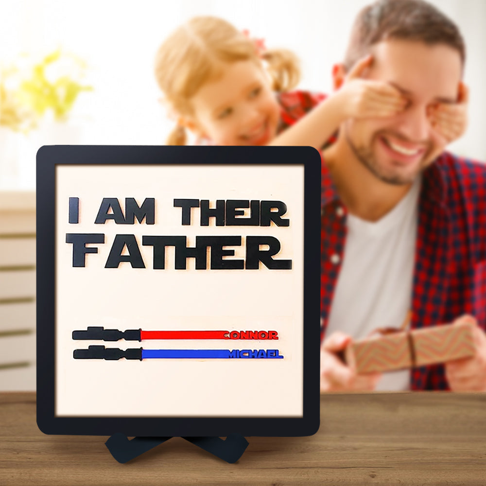 Father's Day Gift Star Wars Theme Gift I Am Their Father Personalised Lightsaber Sign for Dad