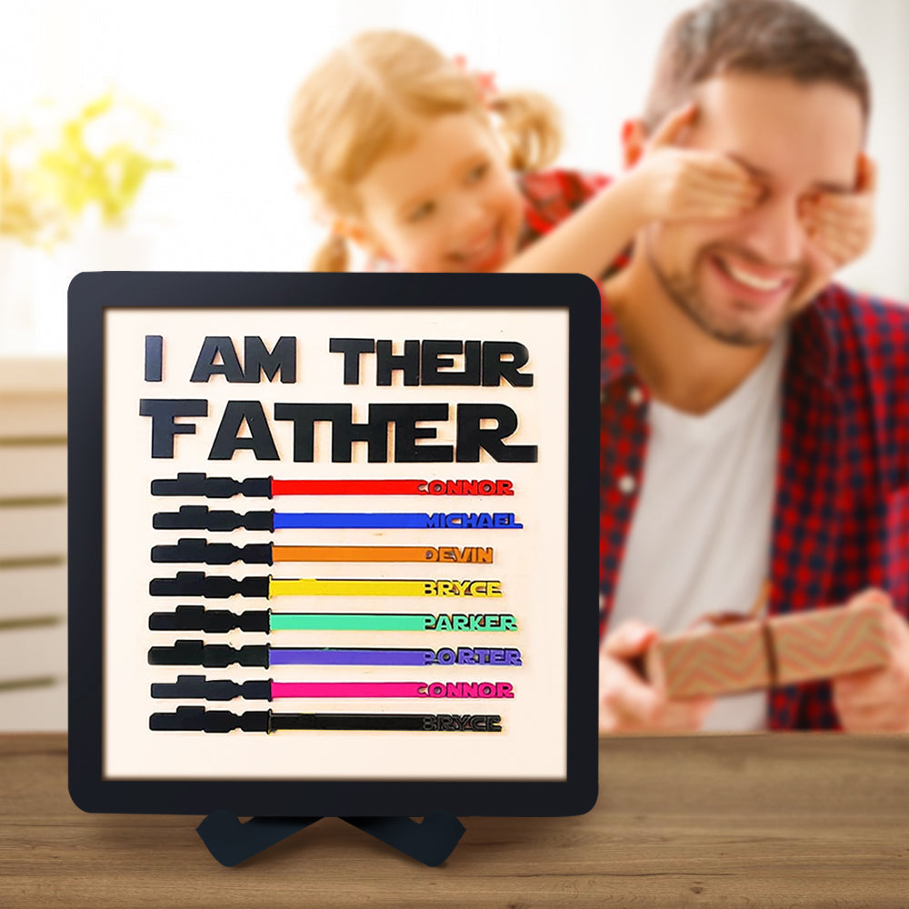 Father's Day Gift Star Wars Theme Gift I Am Their Father Personalised Lightsaber Sign for Dad