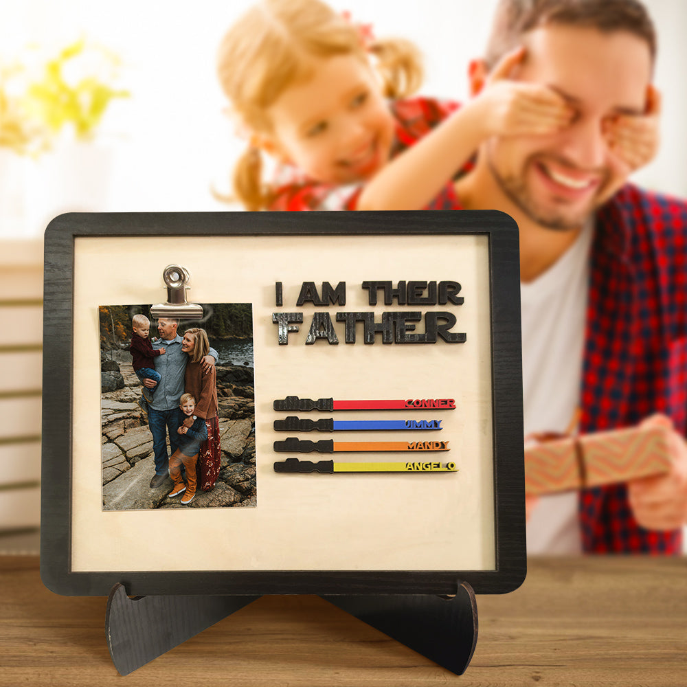 Personalized Light Saber I Am Their Father Wooden Sign Gift for Father