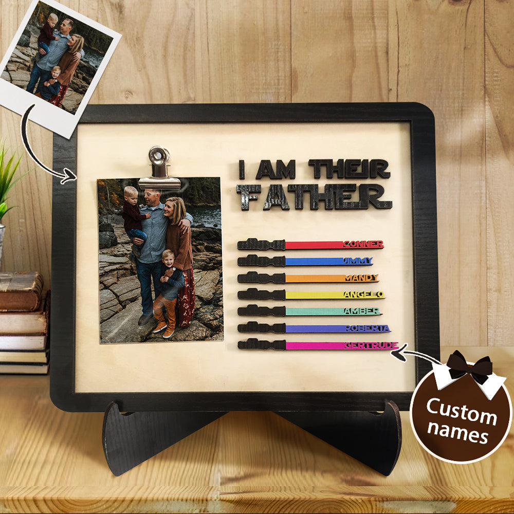 Personalized Light Saber I Am Their Father Wooden Sign Gift for Father