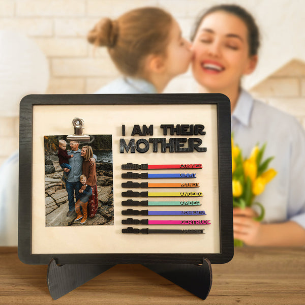 Personalized Light Saber I Am Their Mother Wooden Sign Gift for Mother - photomoonlampau