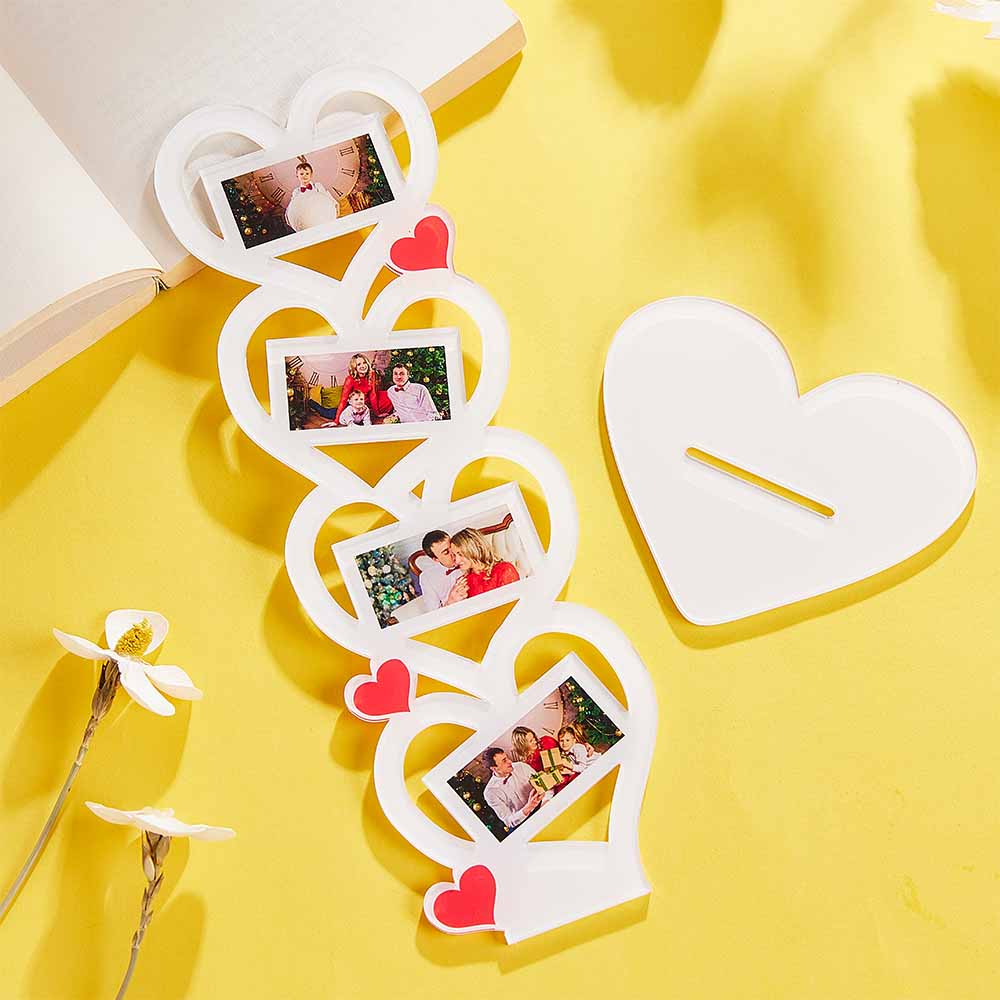 Custom Photo Frame Heart-shaped Acrylic Ornament Desktop Decor Gift for Her