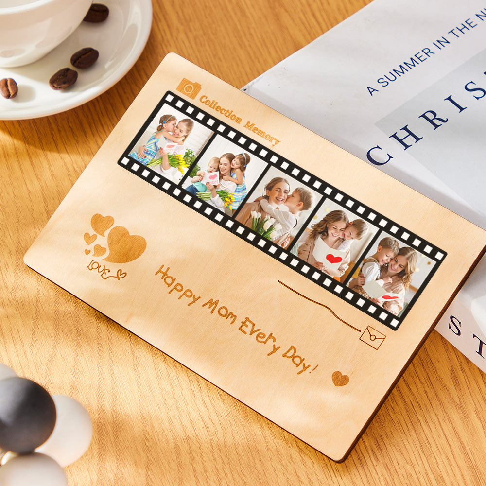 Personalised Photo Film Card Wooden Desktop Decoration Custom Engraved Commemorative Gifts