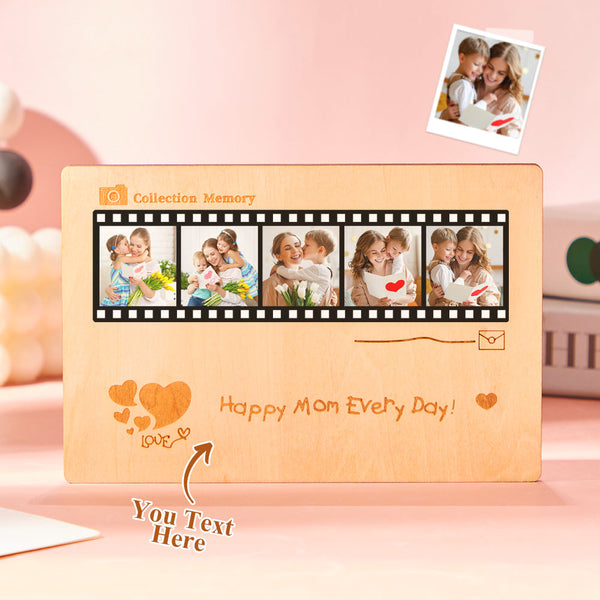Personalised Photo Film Card Wooden Desktop Decoration Custom Engraved Commemorative Gifts - photomoonlampau