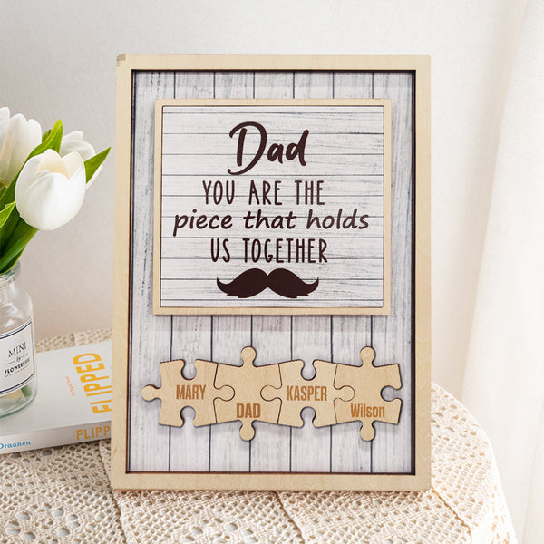 Personalized Dad Puzzle Beard Plaque You Are the Piece That Holds Us Together Gifts for Dad - photomoonlampau