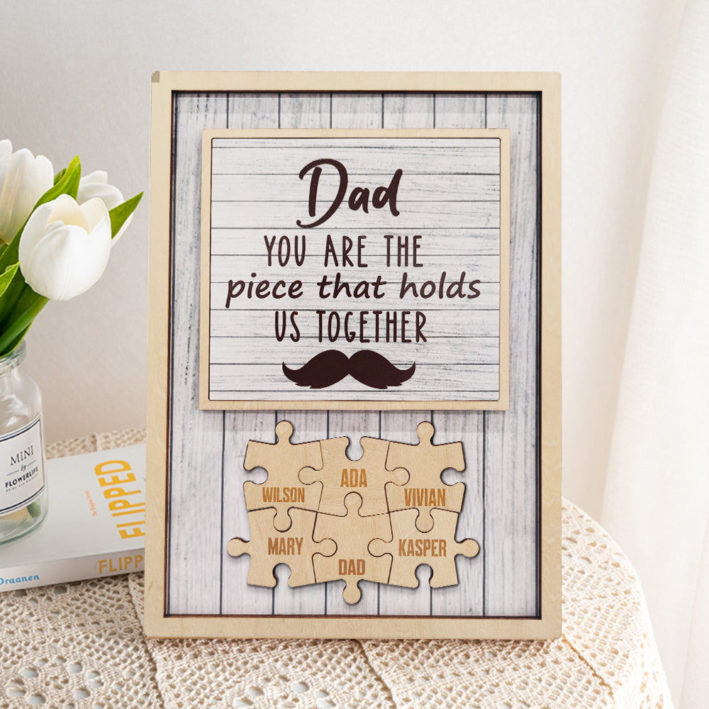Personalized Dad Puzzle Beard Plaque You Are the Piece That Holds Us Together Gifts for Dad