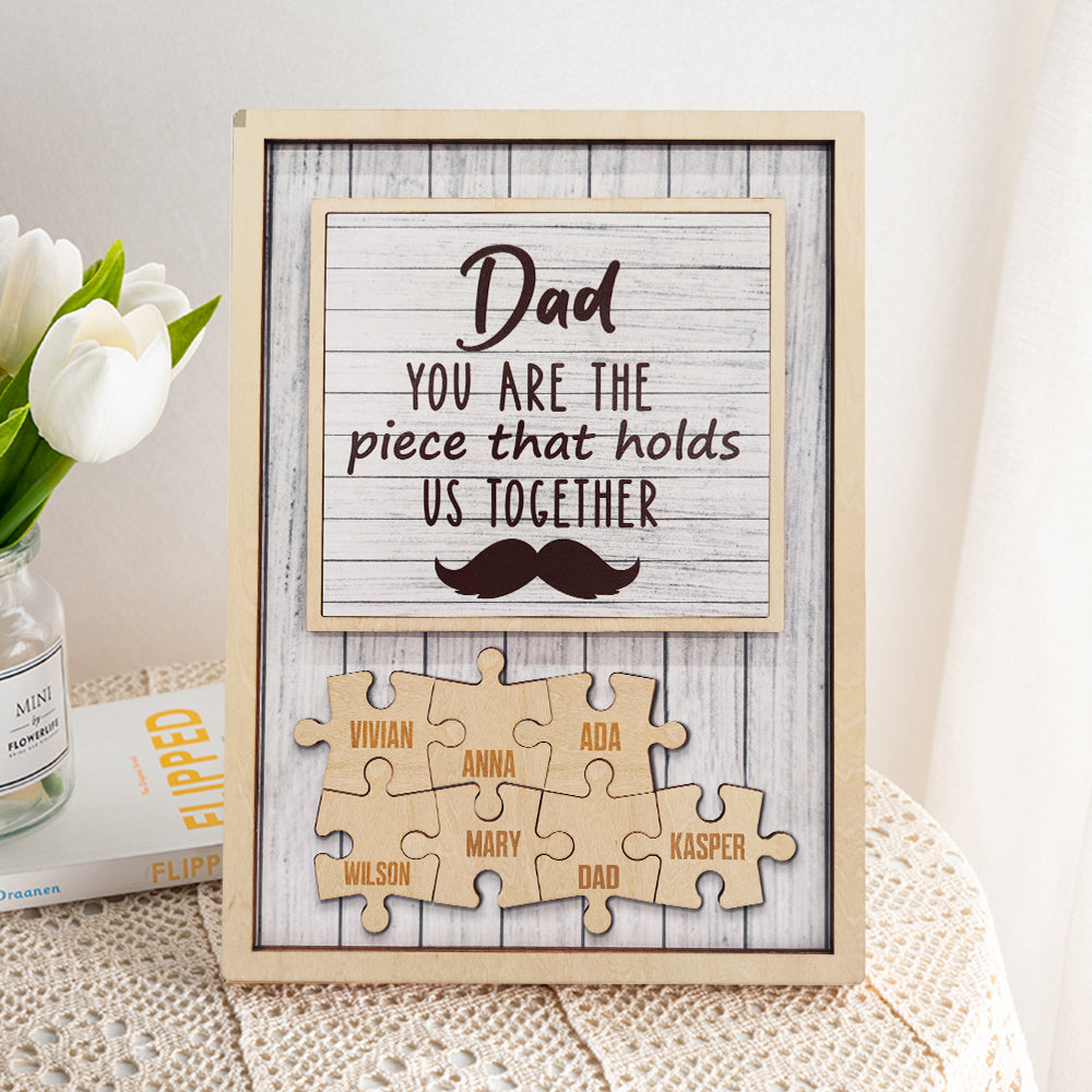 Personalized Dad Puzzle Beard Plaque You Are the Piece That Holds Us Together Gifts for Dad