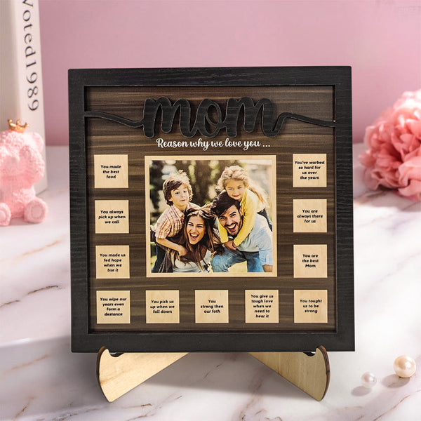 Personalized Wooden Ornament 12 Reasons Why We Love You Plaque Unique Gift for Mom - photomoonlampau
