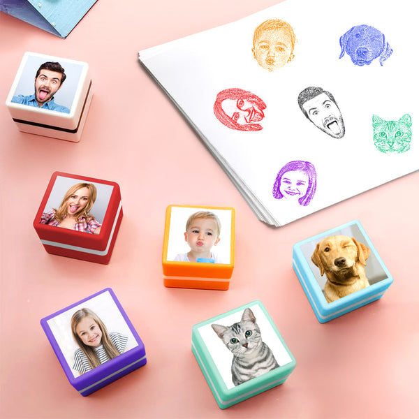 Custom Portrait Stamp Personalized Photo Pet Stamps Gifts for Pet Lover - photomoonlampau
