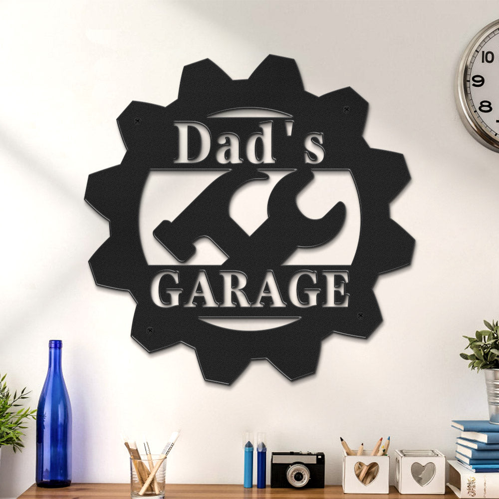 Custom Garage Metal Sign Personalized LED Lights Wall Art Decor Father's Day Gift for Dad
