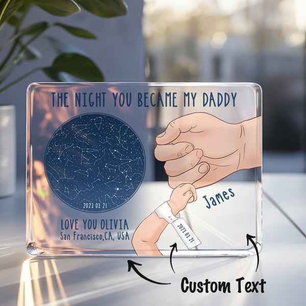 Custom Star Map Night Light Personalized Name The Night You Became My Daddy For Father's Day Gift