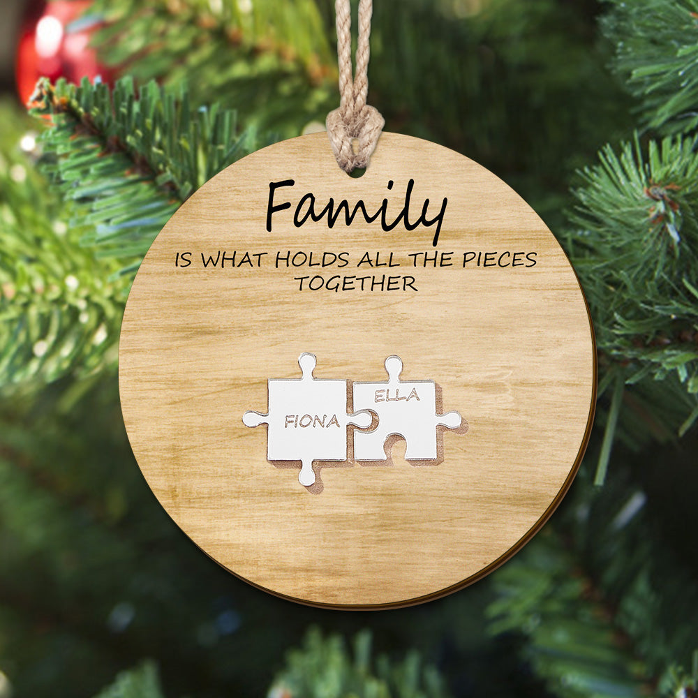 Custom Family Name Puzzle Christmas Ornament Personalized Wooden Ornament Christmas Gifts