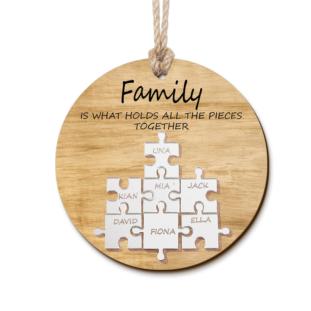 Custom Family Name Puzzle Christmas Ornament Personalized Wooden Ornament Christmas Gifts