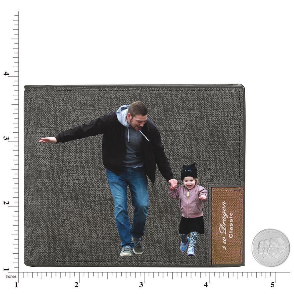 Gift for Dad Custom Biffold Short Color Photo Wallet Father's Day Gift