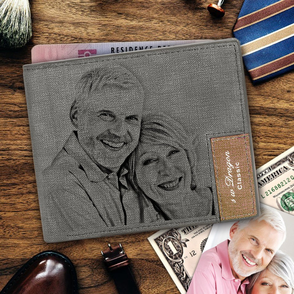 Custom Biffold Short Photo Wallet Gifts For Fathers