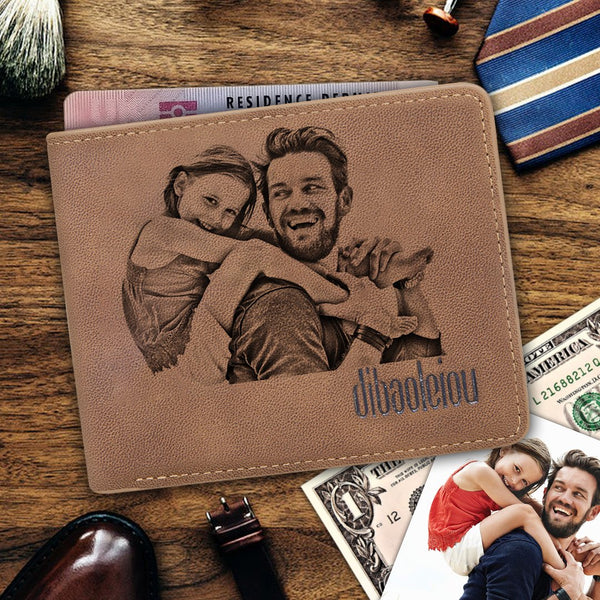 Father‘s Day Idea Custom Sketch Photo Wallet Gifts For Dad
