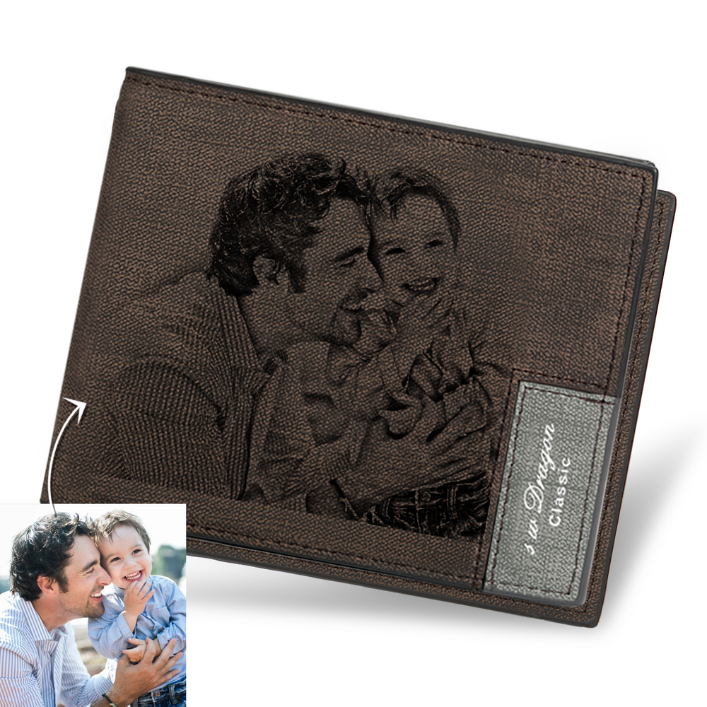 Gift for Dad Custom Short Photo Wallet Father's Day Gift