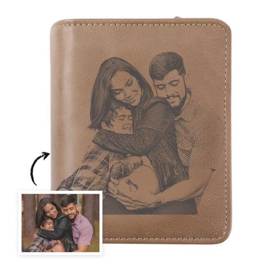 Custom Trifold Sketch Photo Wallet Gifts For Dad