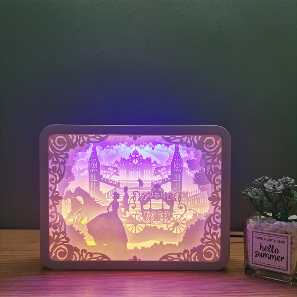 Paper Cutting Light Paper 3D Sculptures Lamp Princesses Gift For Girl