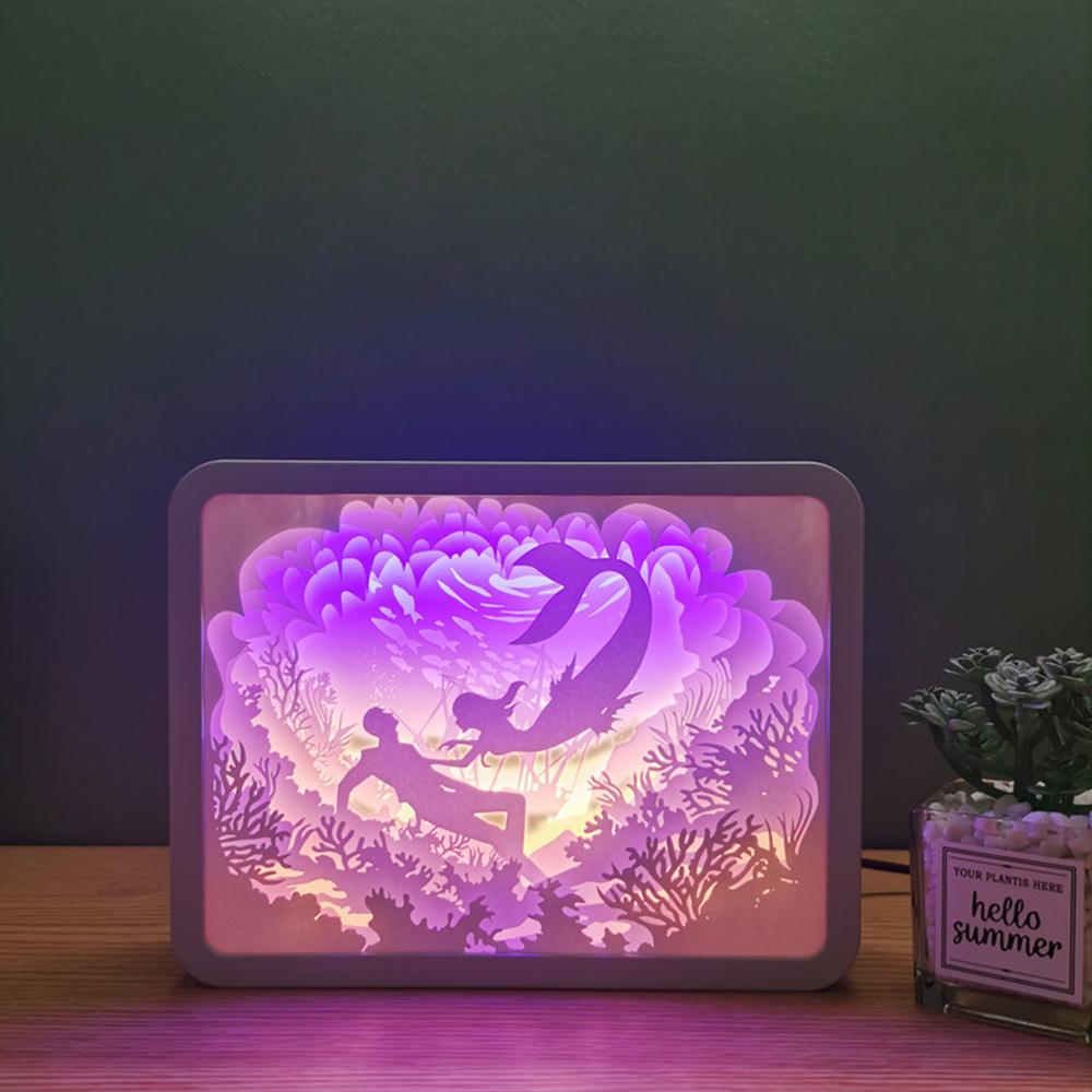 Paper Cutting Light Paper 3D Sculptures Lamp Princesses Gift For Girl