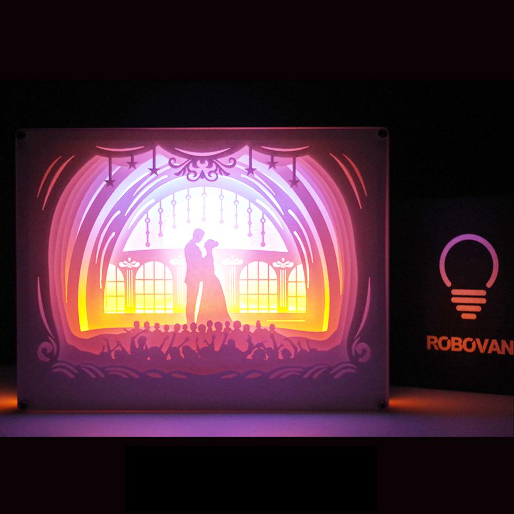 Light Boxes Paper Cut Paper Sculptures Lamp Romantic Love Gift For Him Anniversary Gift
