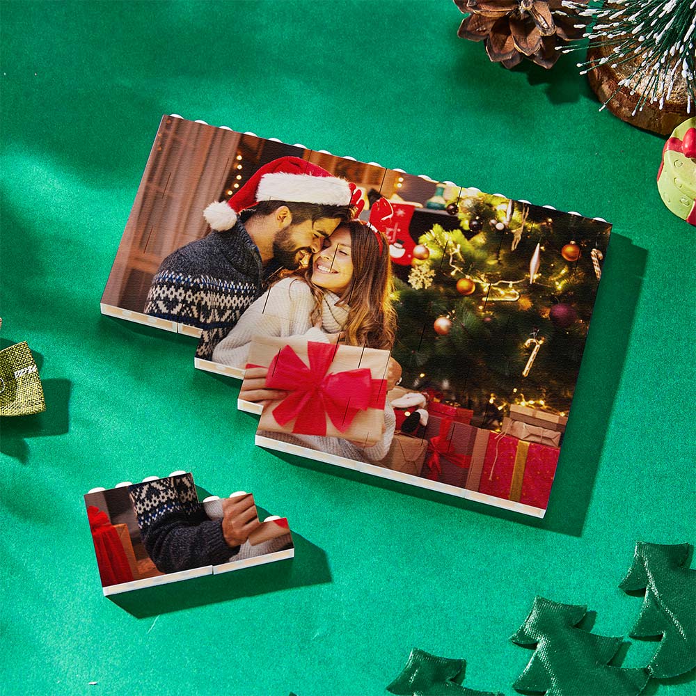 Christmas Gifts Personalised Horizontal Building Brick Custom Photo Block Square Shape