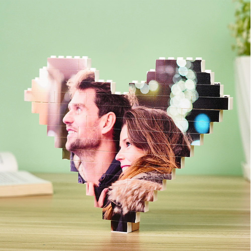 Custom Music Code Building Brick personalised Photo Block Heart Shape