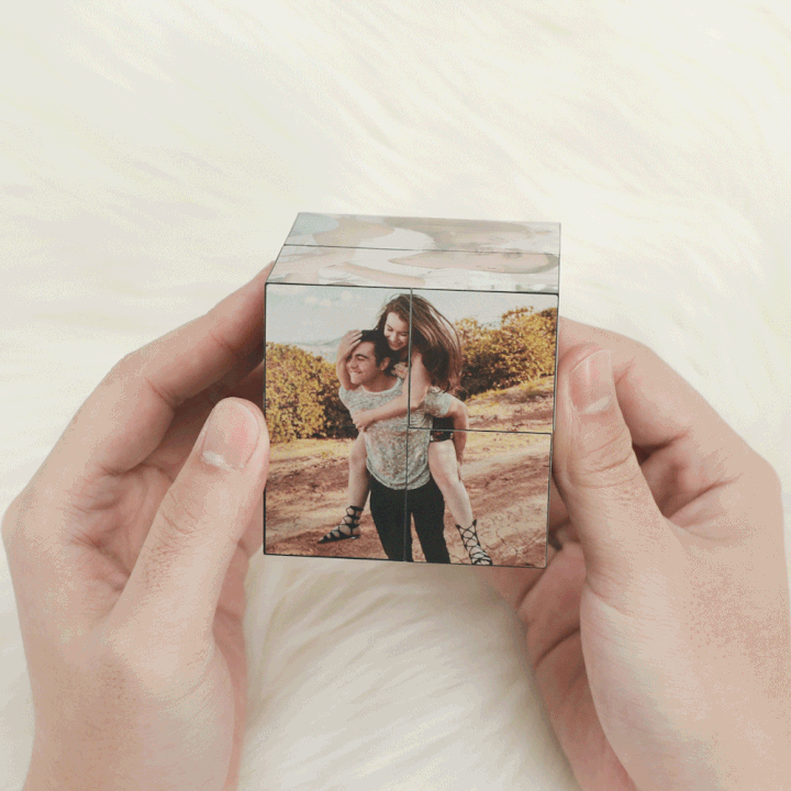 Gifts For Couple Magic Folding Photo Rubic's Cube Girl's Love