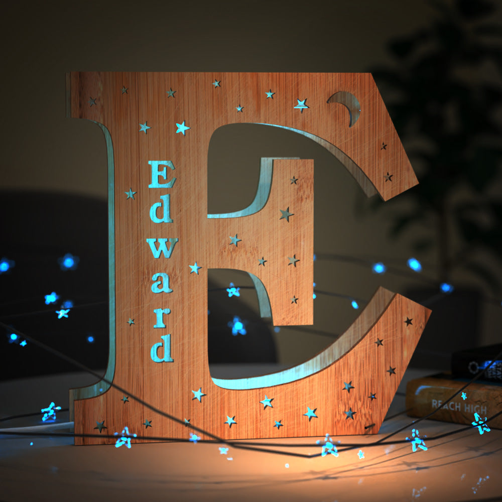 Custom Engraved Night Light Letter Home Name Commemorative Gifts Seven Colors