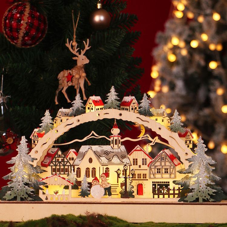 Christmas Laser Cut Wood Light Holder Christmas Decoration Christmas Village