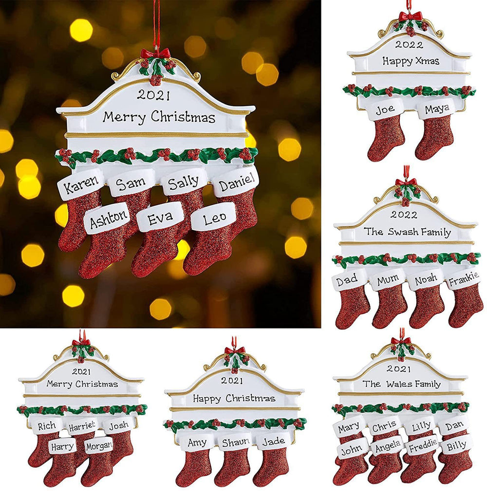 Ornaments Christmas stocking Pendant Ornament Family of 2 3 4 5 6 Ornament DIY Christmas Tree Decoration