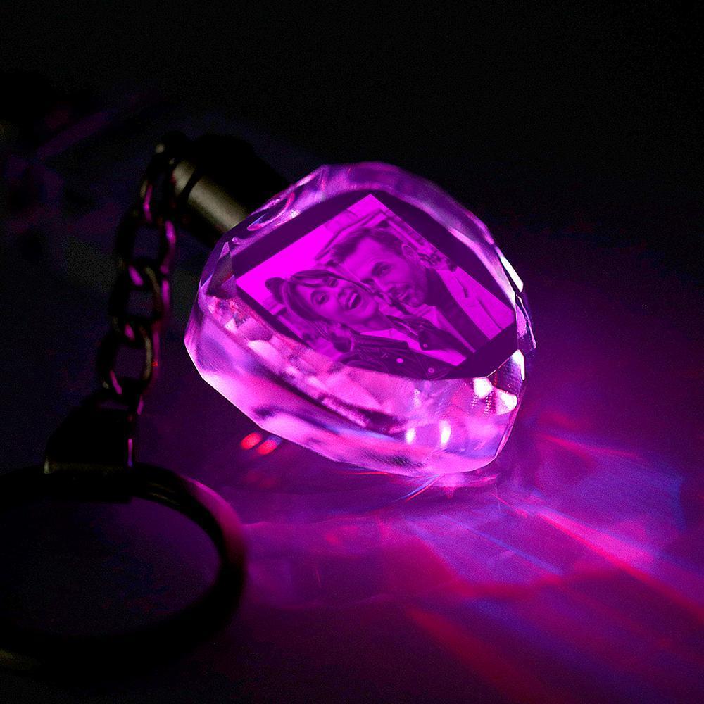 Custom Heart Shape Crystal Keychain
