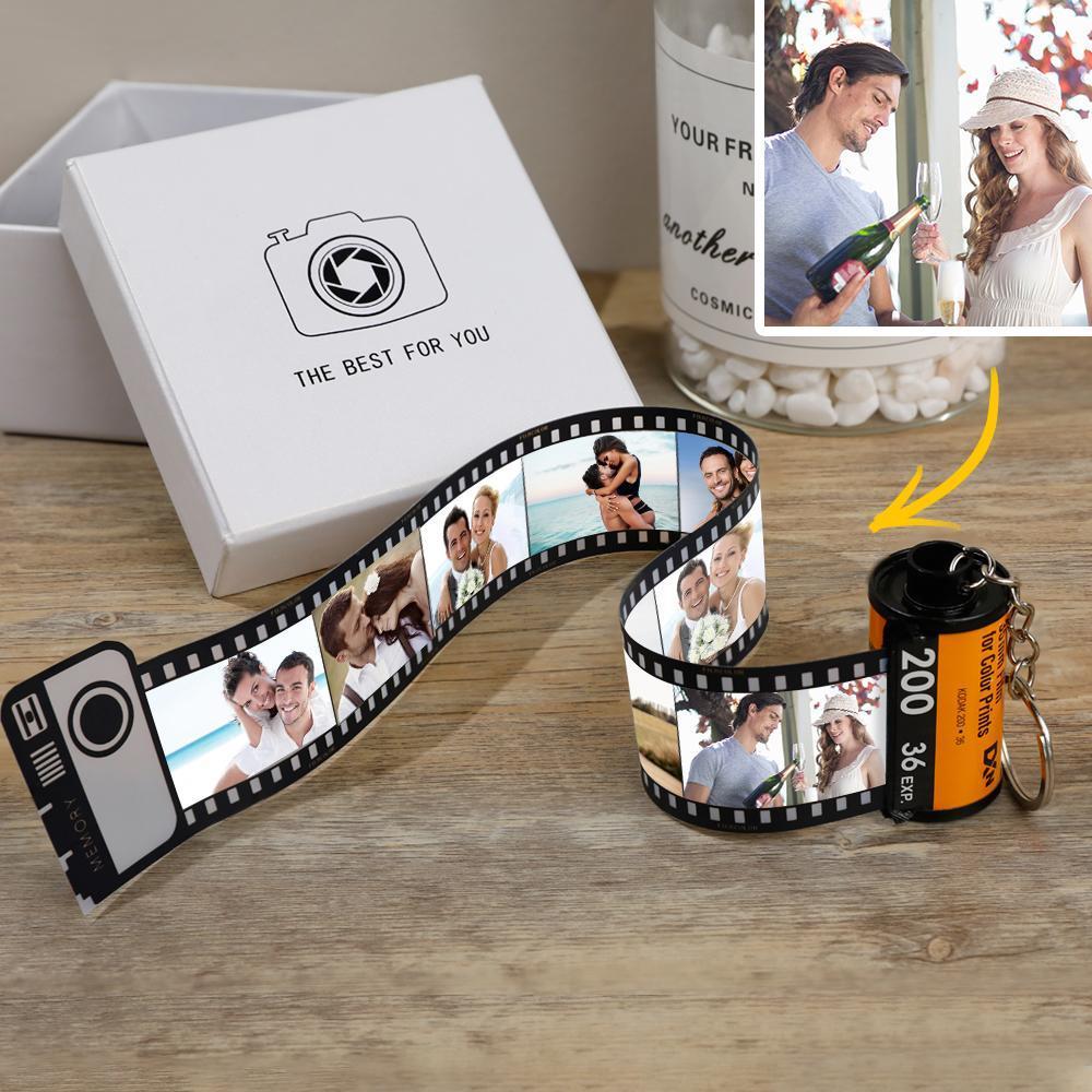 Gift for Dad Custom Colorful Camera Roll Keychain Multiphoto Gift