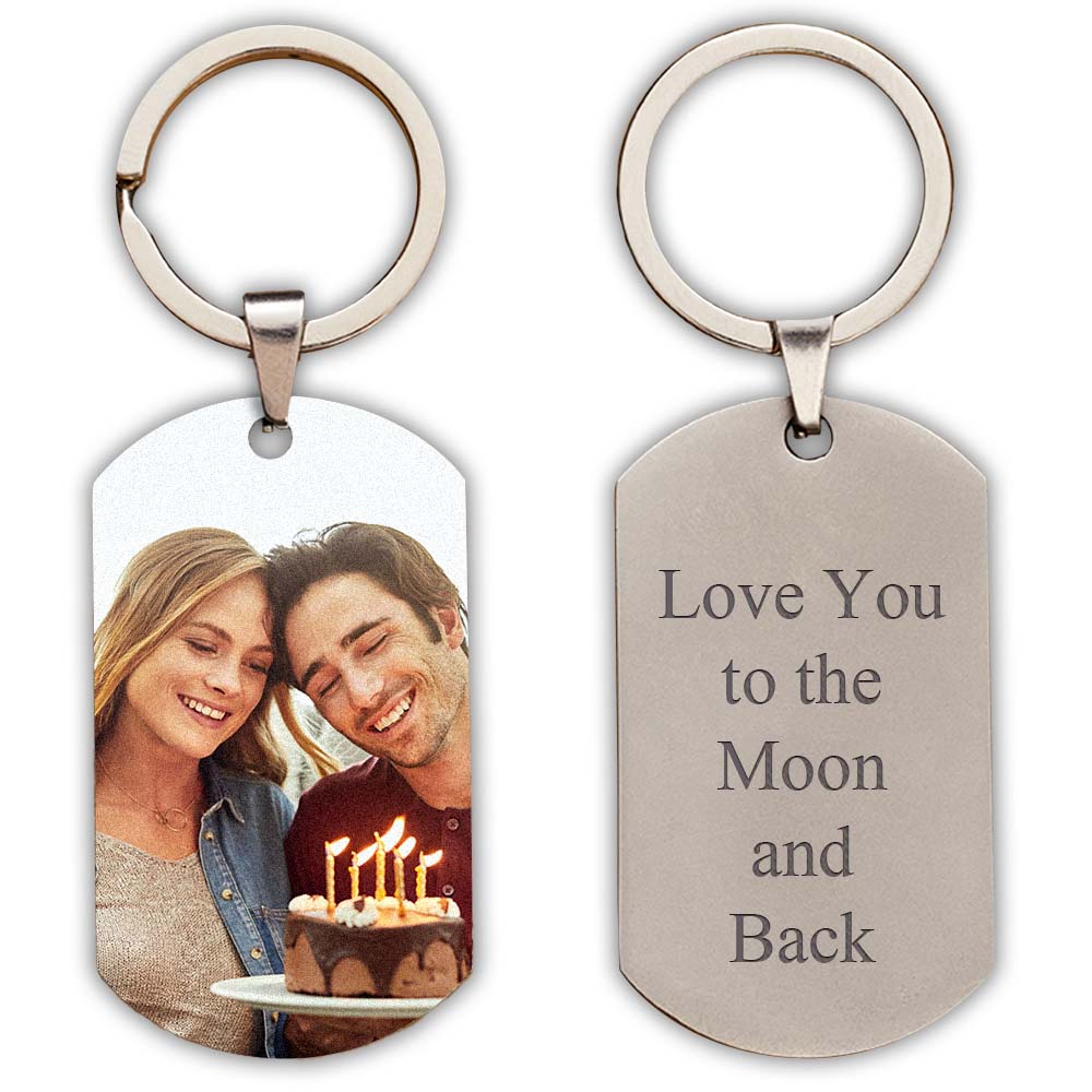 Photo Tag Keyring With Engraving Stainless Steel