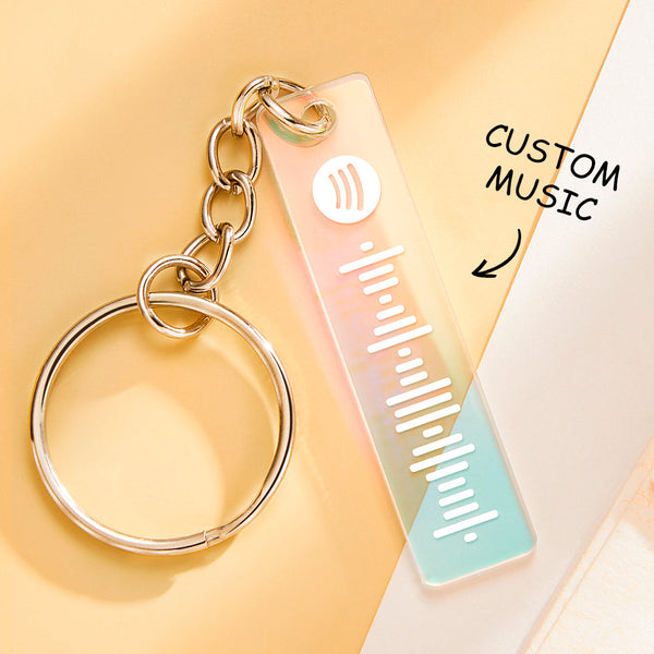 Custom Scannable Spotify Code Keychain Transparent Gradient Color  Acrylic Keychain Creative Gift - photomoonlampau