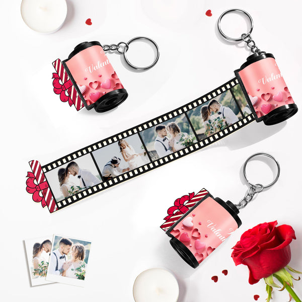 Custom Photo Film Roll Keychain Gift Box Decor Camera Keychain Valentine's Day Gifts For Couples - photomoonlampau