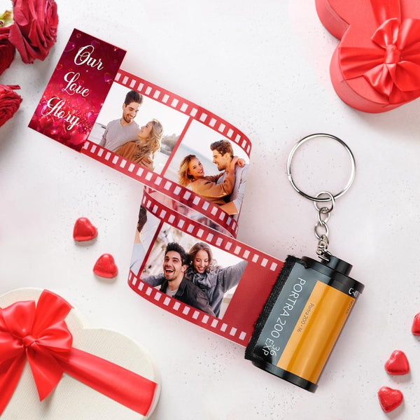 Love Story Photo Camera Keychain Love Pocket Film Roll Keychain Valentine's Day Gifts For Couples - photomoonlampau