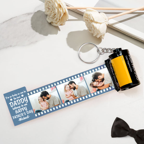 Personalized Photo Camera Keychain Thoughtful Film Roll Keychain Gift For Dad - photomoonlampau