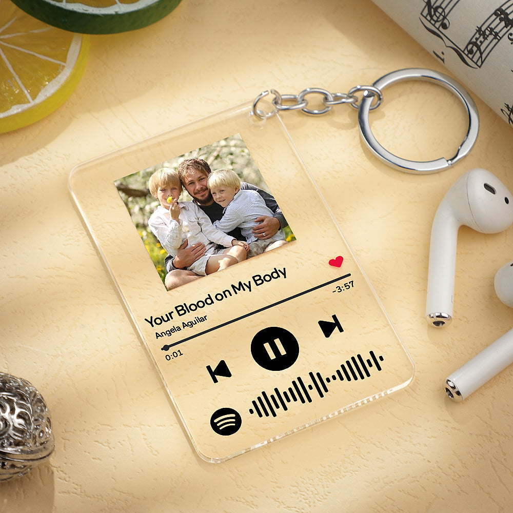 Personalised Music Code Music Plaque Keychain For Couple
