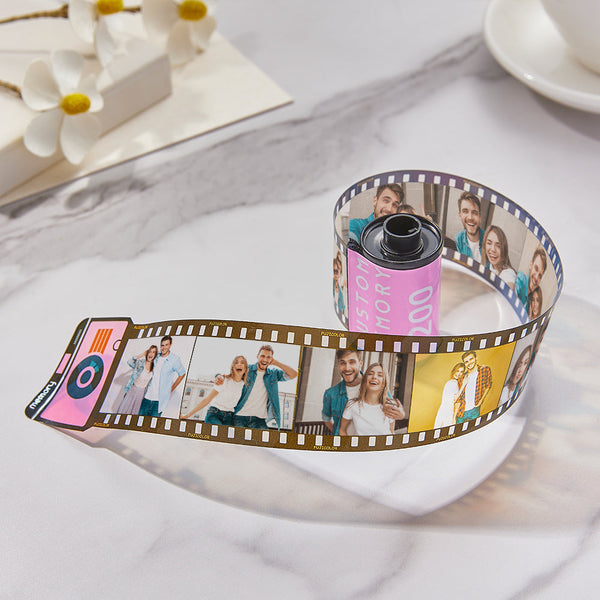 15 Pics Custom Film Roll Keychain Personalized Multiphoto Camera Keychain for Couples - photomoonlampau