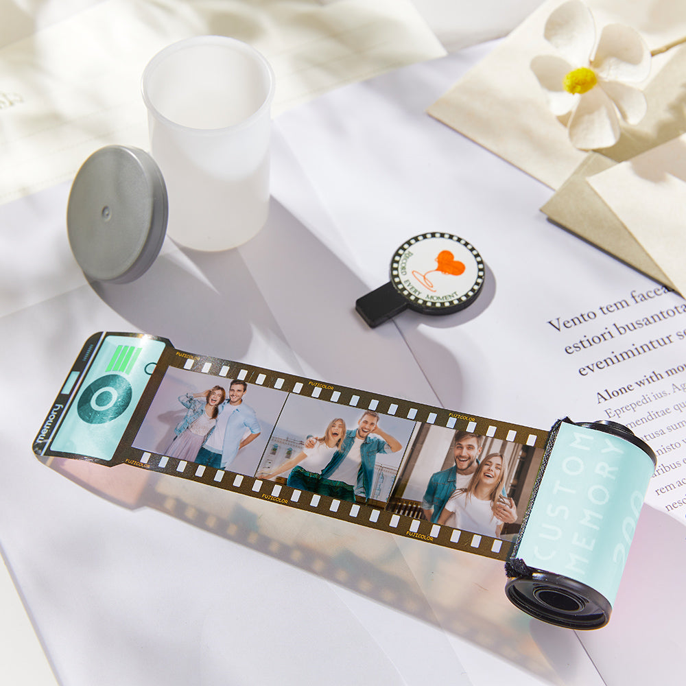 15 Pics Custom Film Roll Keychain Personalised Multiphoto Camera Keychain for Couples