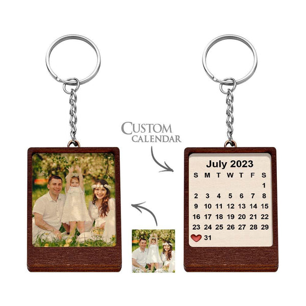 Custom Calendar Keychains Personalized Name Picture One-of-a-kind Personalized Gifts for Her - photomoonlampau