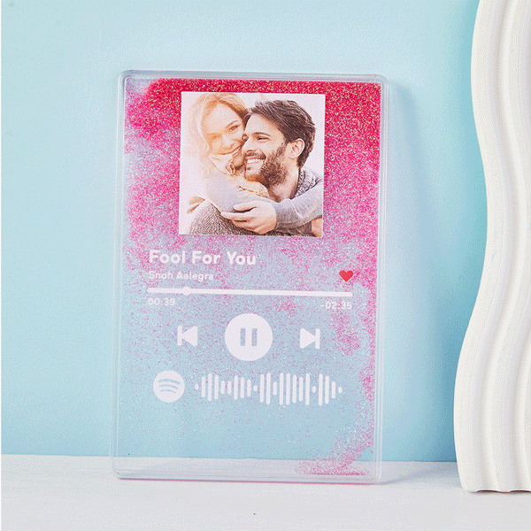 Scannable Spotify Code Quicksand Plaque Keychain Lamp Music and Photo Acrylic Gifts for Her - photomoonlampau